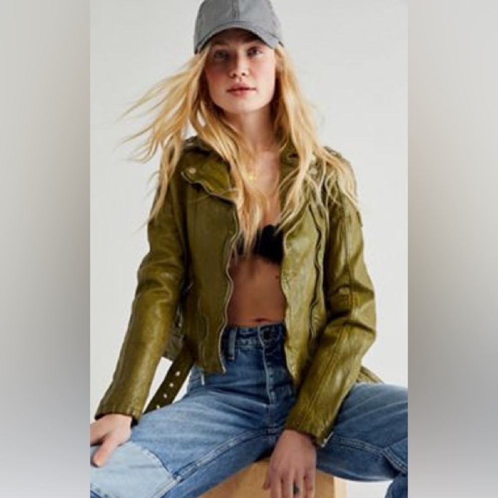 Free People Mauritius Wild Leather Jacket